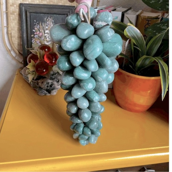 Vintage Blue/Green Onyx Asian Grape Cluster Hand Made - Picture 2 of 6